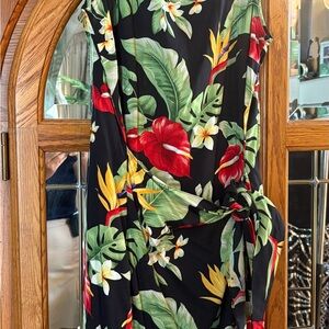 Hilo Hattie Black and Red Asymmetrical Dress